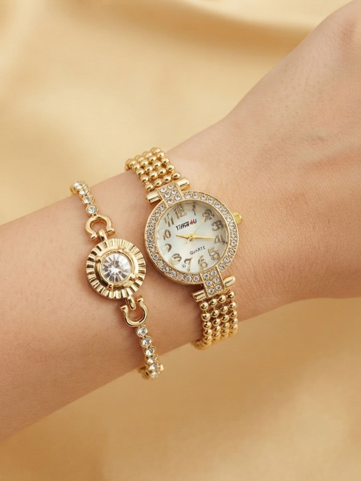 ست ساعت و دستبند زنانه TIME4U کد 2968W ارسال رایگان