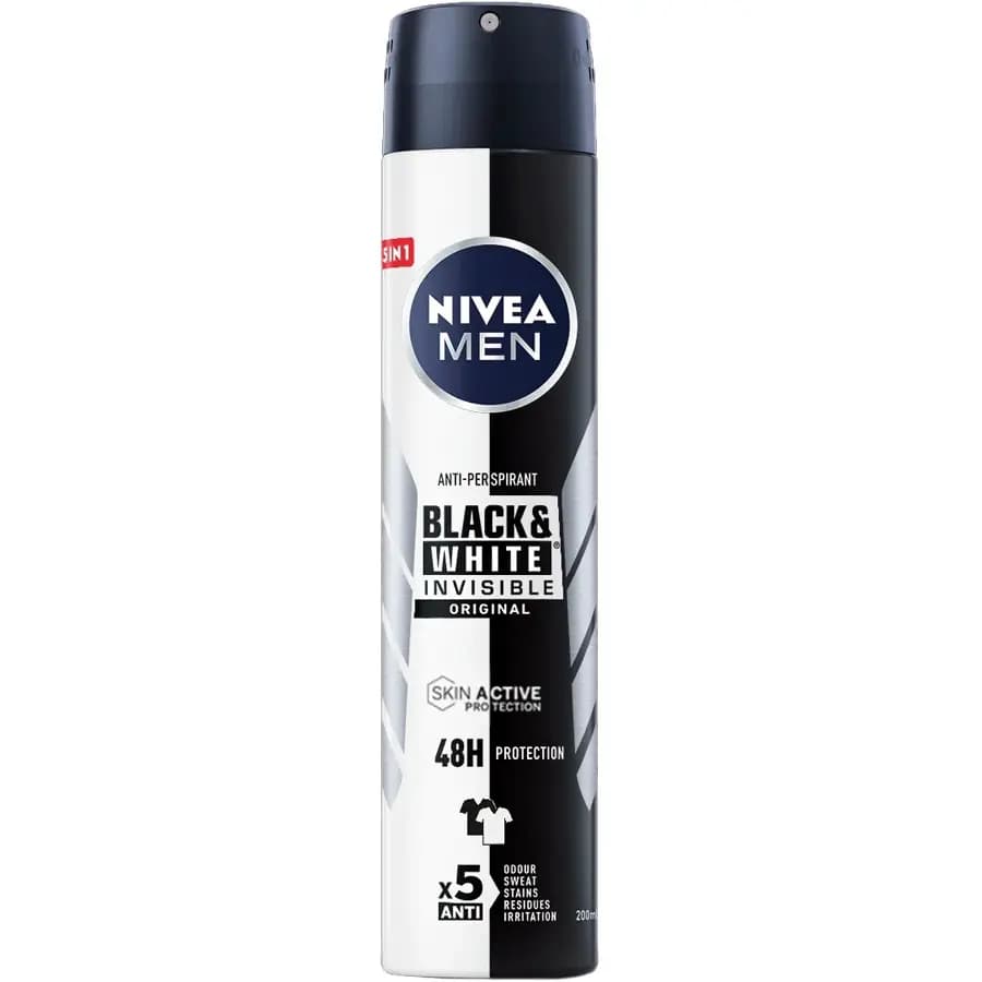 اسپری ضد تعریق مردانه اورجینال Black & White Invisible نیوا 200ml — تصویر ۵