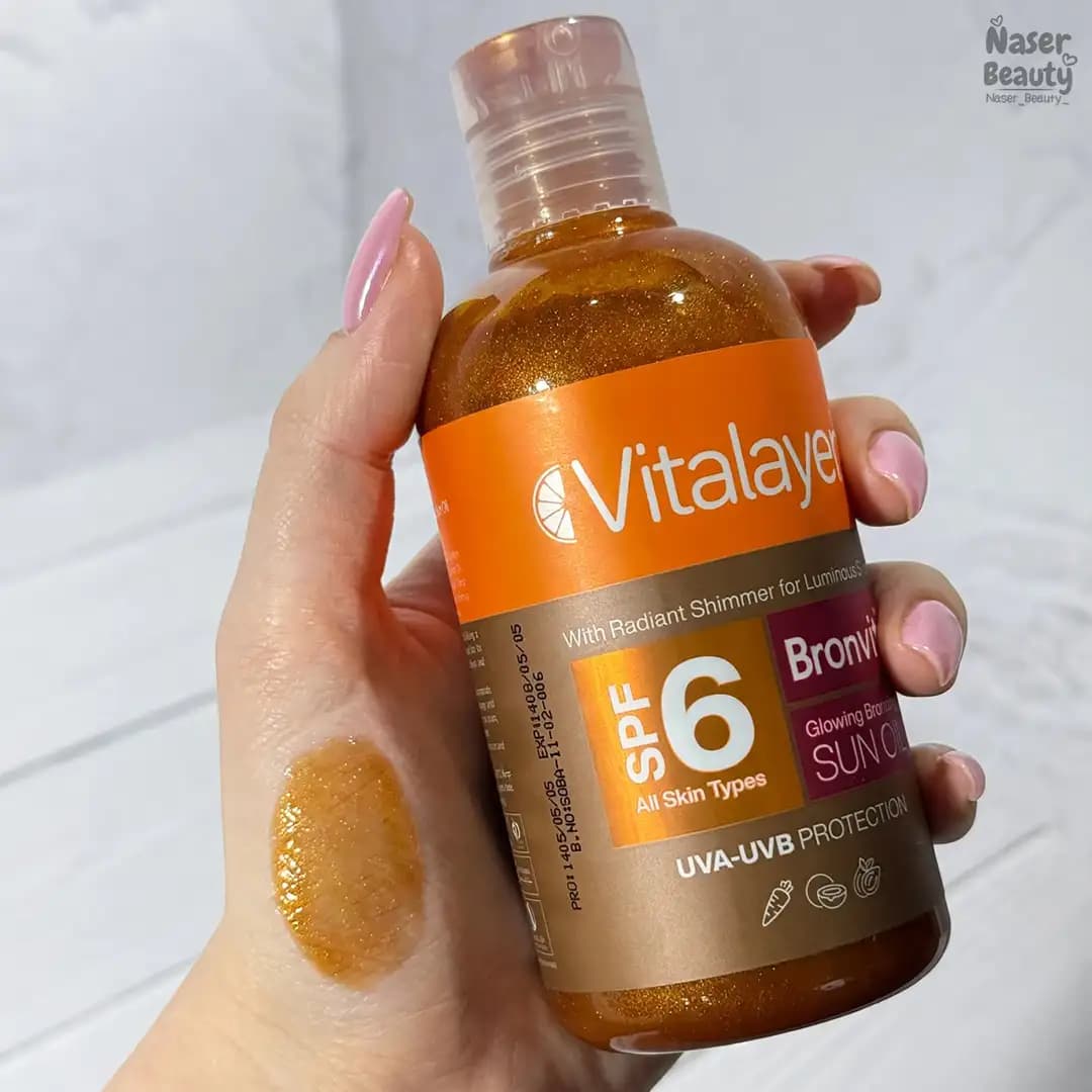 روغن برنزه کننده اکلیلی ویتالیر SPF6 برن ویت ۲۵۰ میل — تصویر ۷