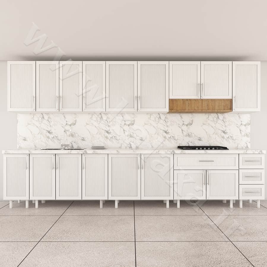کابینت آماده ممبران نئوکلاسیک 4 متری (درب میلهای قاب ساده) — تصویر ۹