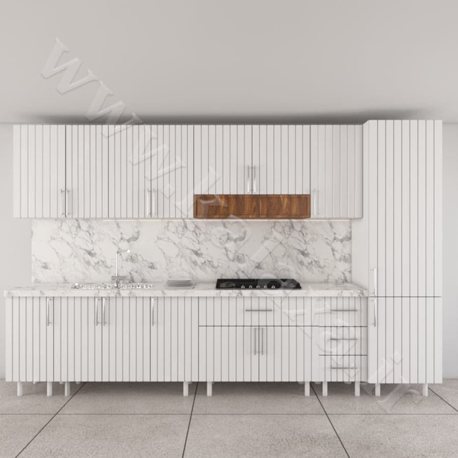 کابینت آماده ممبران نئوکلاسیک 3.6 متری + کابینت ایستاده (درب میله‌ای)