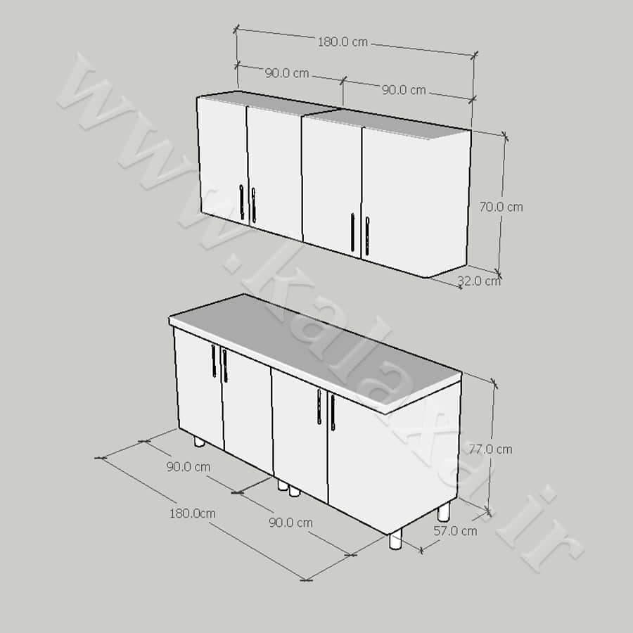 کابینت آماده دیواری و زمینی نئوپان 180 سانتیمتری — تصویر ۱۰