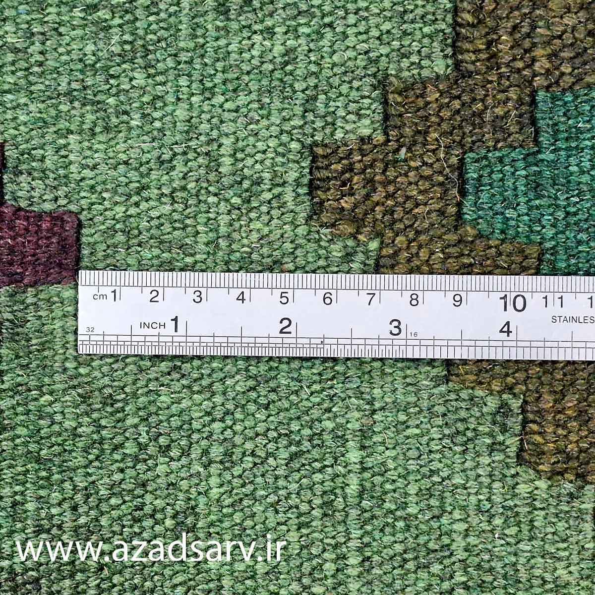 گلیم دستباف دکوراتیو آزادسرو با نقوش عشایری | ۲۰۰ × ۱۲۰ سانتی‌متر — تصویر ۱۱