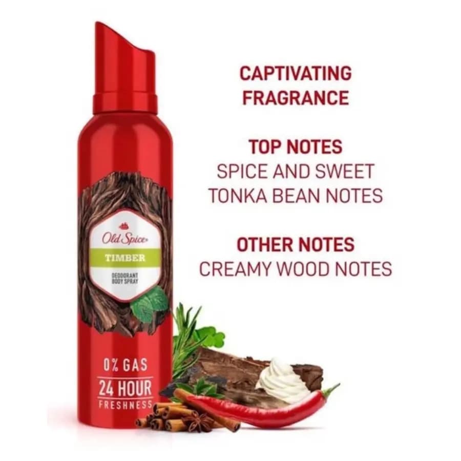 اسپری دئودورانت مردانه Timber الد اسپایس 140ml — تصویر ۵