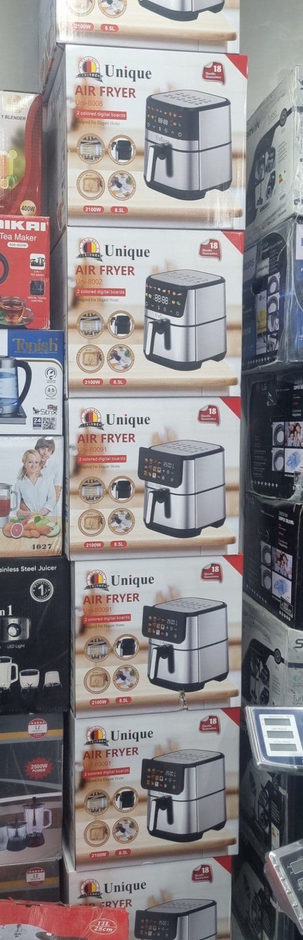 سرخ کن بدون روغن یونیک مدل Uni-80091 ظرفیت ۸.۵ لیتر با بدنه استیل — تصویر ۸
