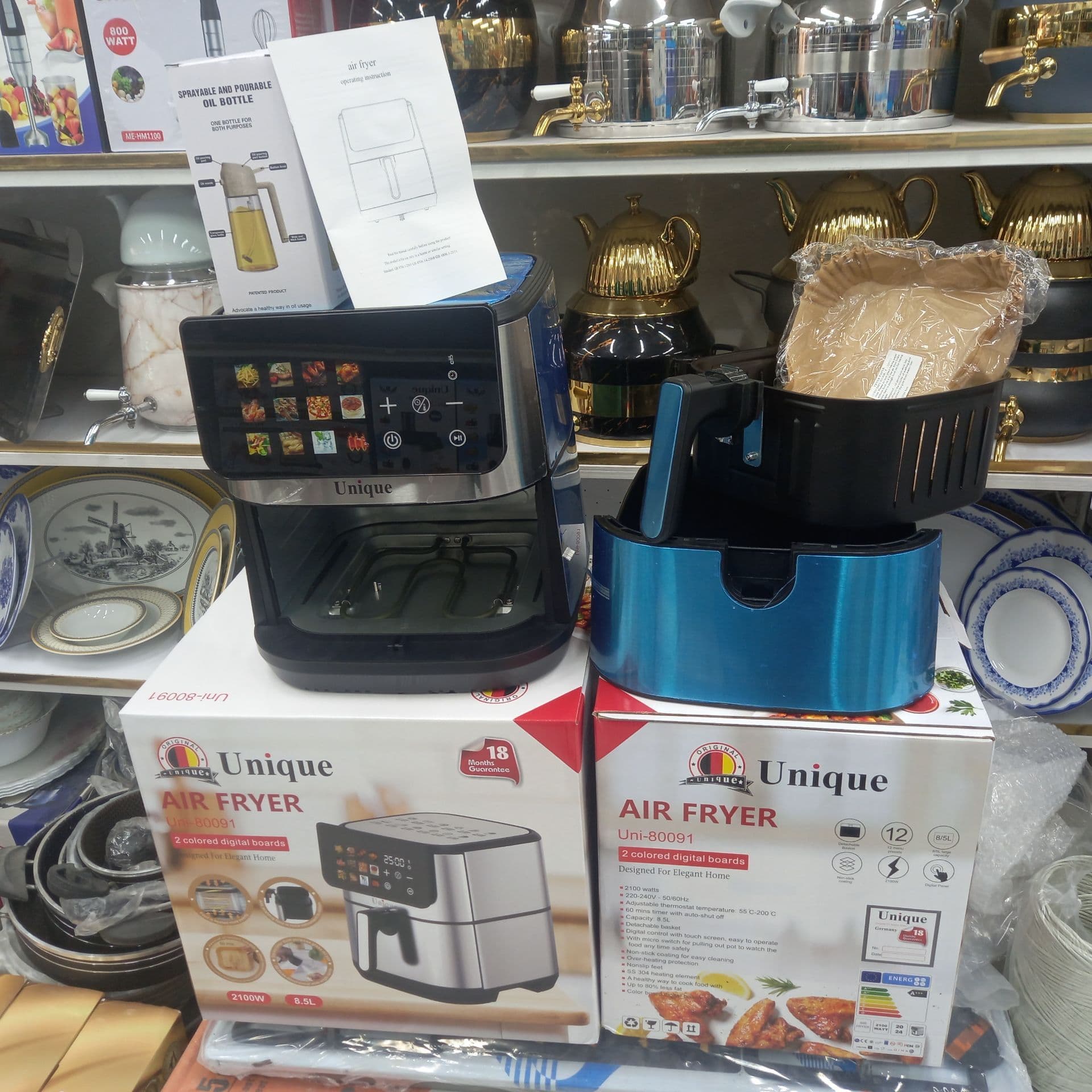 سرخ کن بدون روغن یونیک مدل Uni-80091 ظرفیت ۸.۵ لیتر با بدنه استیل — تصویر ۳