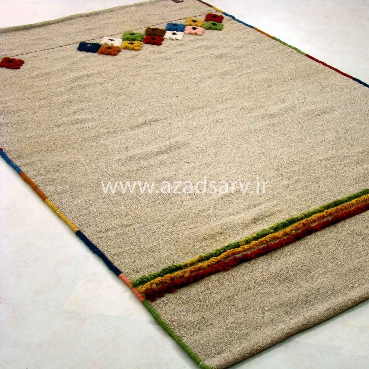 گلیم گبه دستباف مدرن و دکوراتیو آزادسرو | ۱۴۴ × ۹۱ سانتی‌متر — تصویر ۸