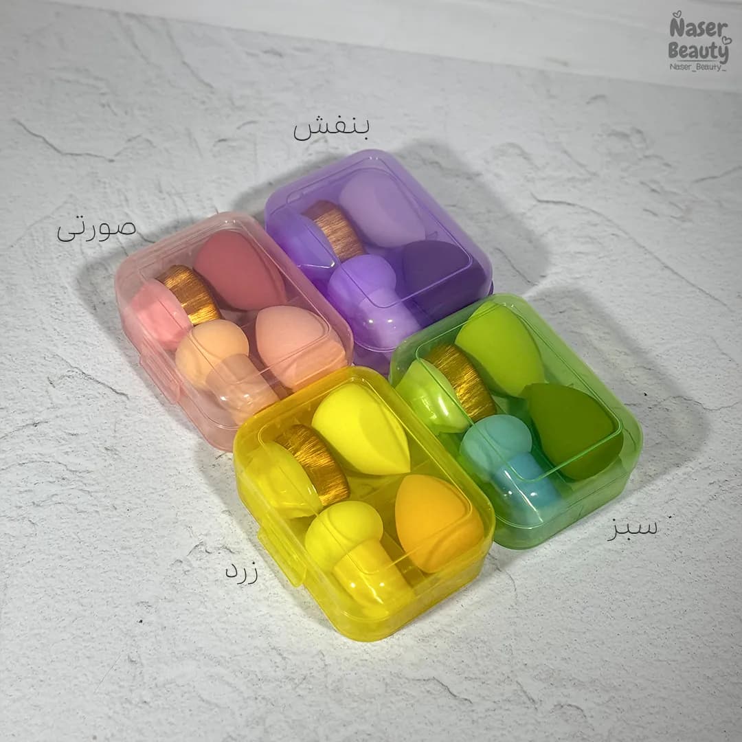 پک پد آرایشی چهارتایی جعبه دار — تصویر ۲