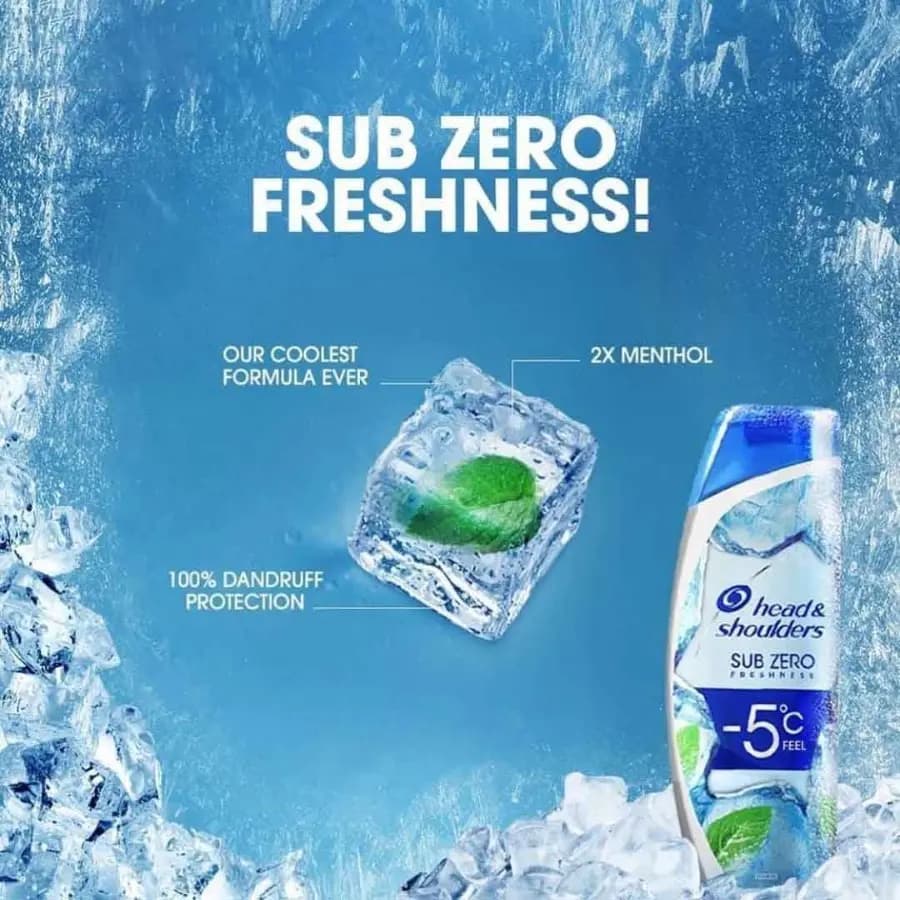 شامپو ضد شوره و خنک کننده Sub Zero هد اند شولدرز 400ml — تصویر ۳