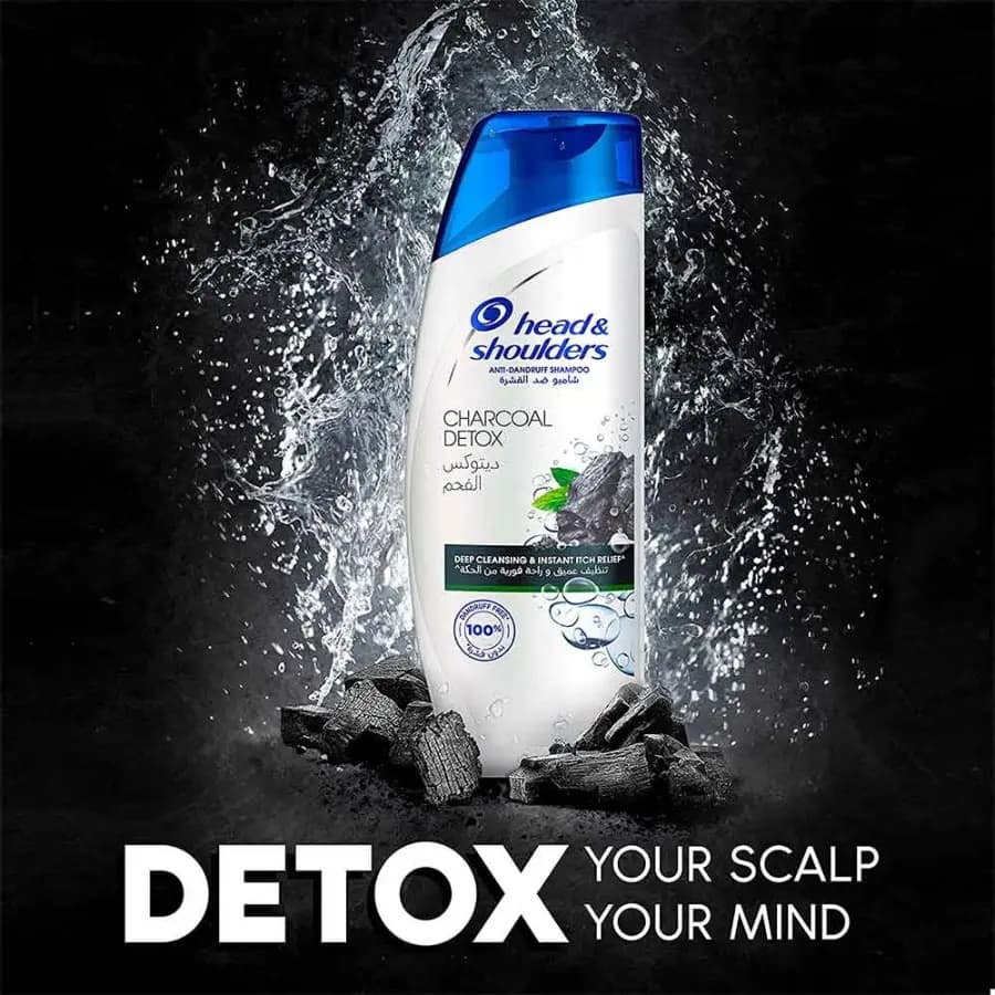 شامپو ضد شوره عصاره زغال Detox هد اند شولدرز 400ml — تصویر ۲