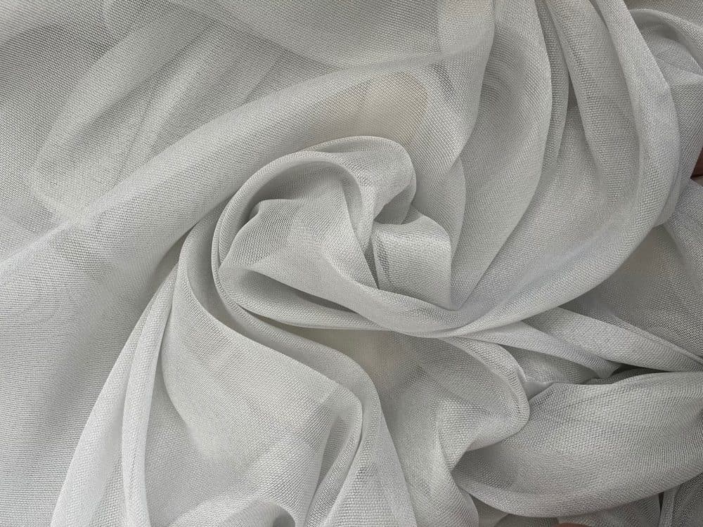 پرده تور ساده طوسی نقره ای