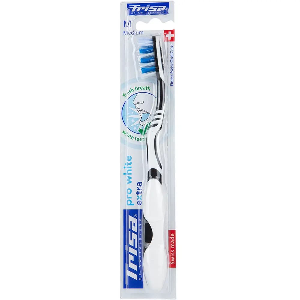 مسواک با برس متوسط Extra Pro White تریزا — تصویر ۴