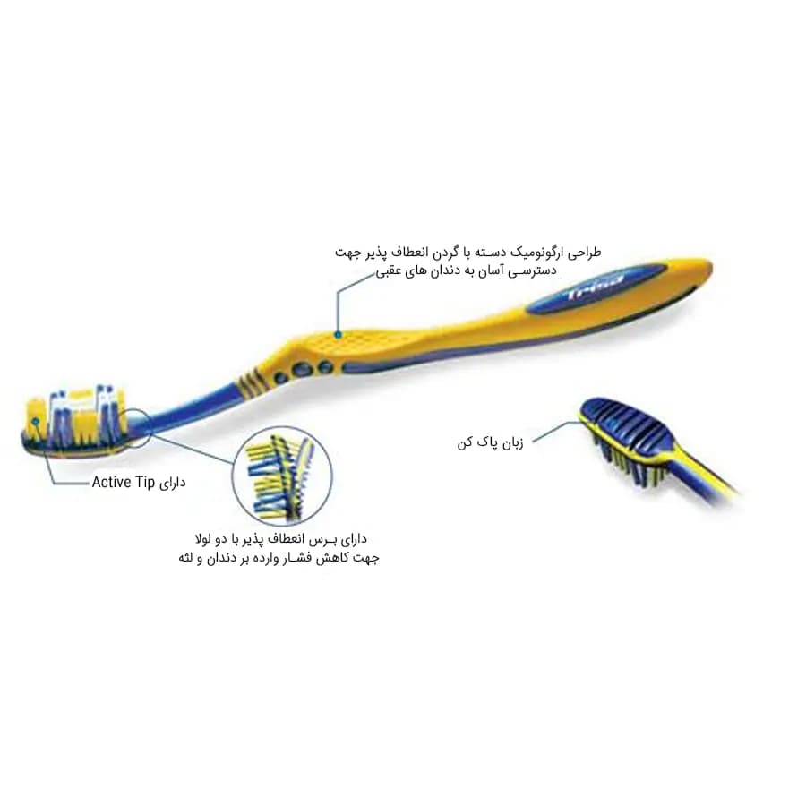 پک چهار عددی مسواک Flexible Head با برس متوسط تریزا — تصویر ۶