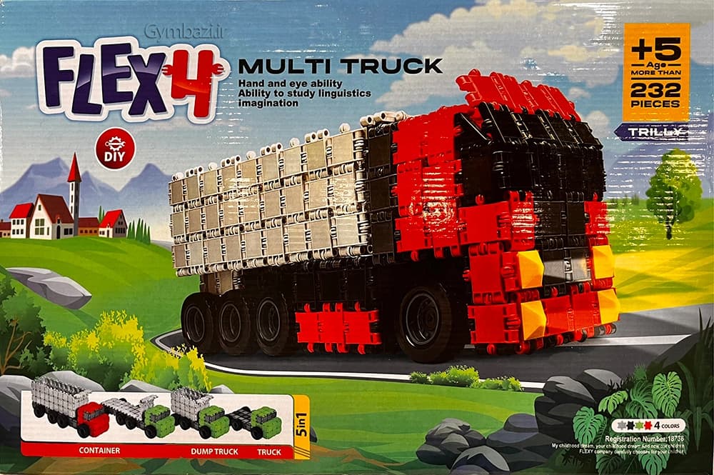 لگو ساختنی کامیون FLEX4 Multi Truck | مجموعه ۲۳۲ قطعه‌ای ساخت ۵ مدل کامیون — تصویر ۱۱
