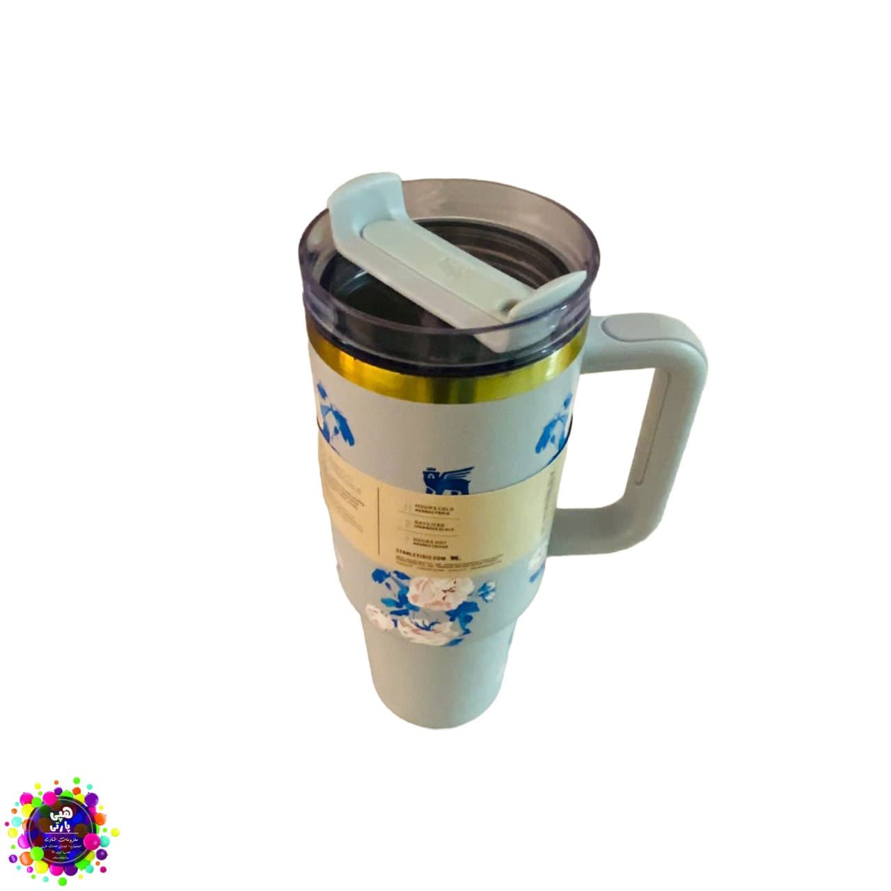 ماگ استنلی طرح گل آبی | Stanley Floral Tumbler — تصویر ۶