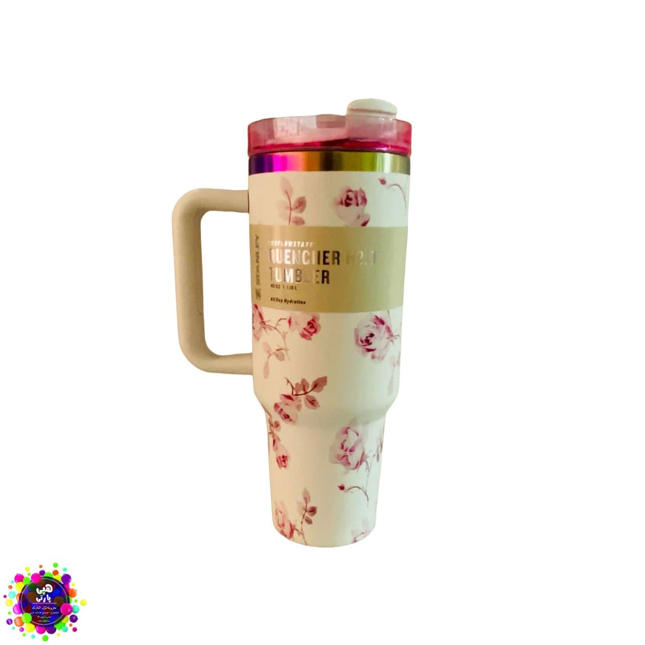 ماگ استنلی طرح گل گلبهی | Stanley Floral Tumbler — تصویر ۶