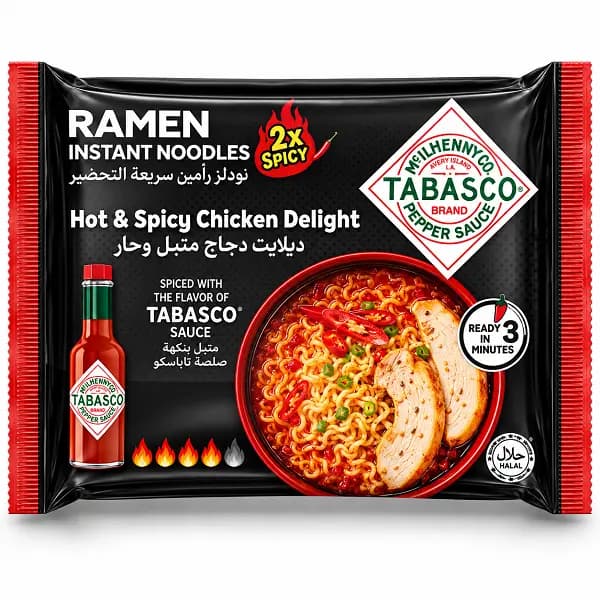 نودل رامن فوری تاباسکو مرغ خیلی تند مدل Hot & Spicy Chicken Delight 2X وزن ۷۵ گرم — تصویر ۲