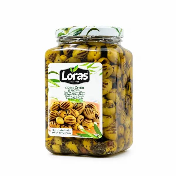 زیتون سبز بدون هسته کبابی (گریل شده) 1450 گرم لوراس — تصویر ۲