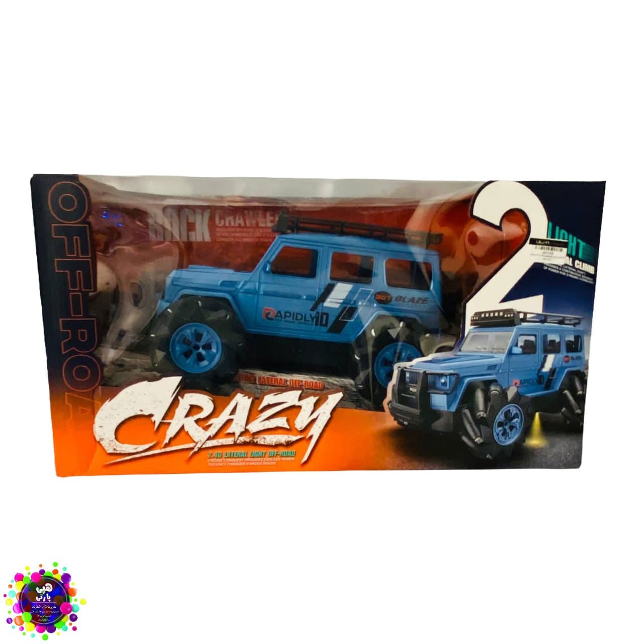 ماشین کنترلی آفرود Crazy Rock Crawler | ماشین کنترلی 2.4GHz با حرکت جانبی و چراغ — تصویر ۵