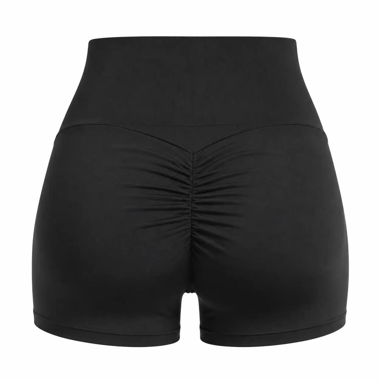شورتک سیملس پشت چین زنانه تک رنگ مشکی — تصویر ۹