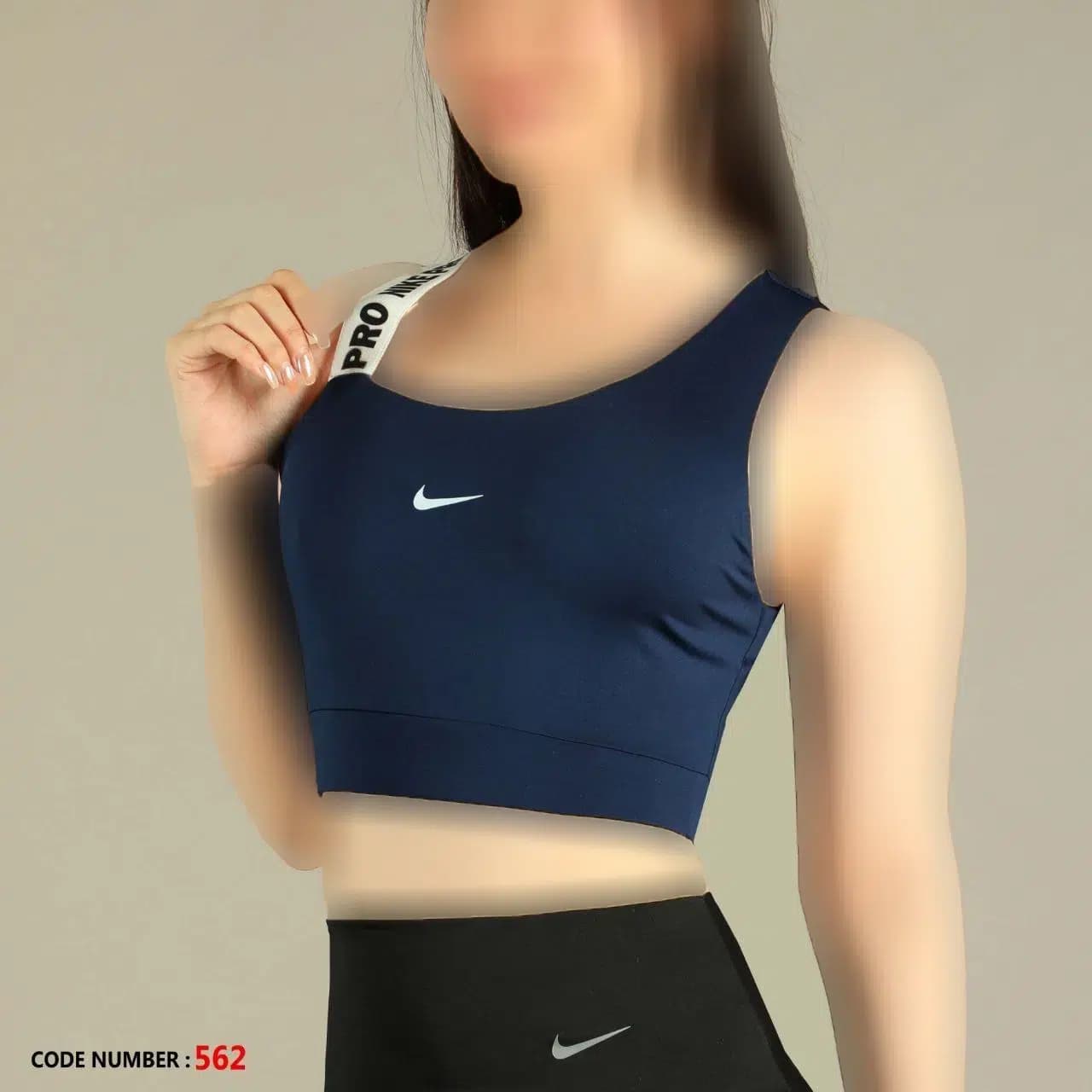 نیم تنه ورزشی زنانه بند نوشته نایک پرو کد562 — تصویر ۶