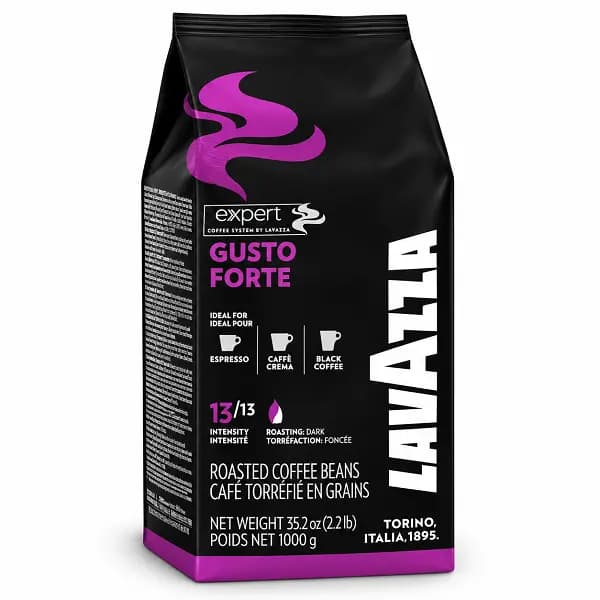 دانه قهوه لاوازا گوستو فورته اکسپرت 100% روبوستا 1کیلویی با طعم کاکائو Lavazza Expert — تصویر ۳