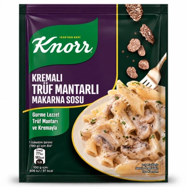 سس مخصوص پاستا با طعم قارچ و ترافل خامه ای کنور Knorr — تصویر ۳