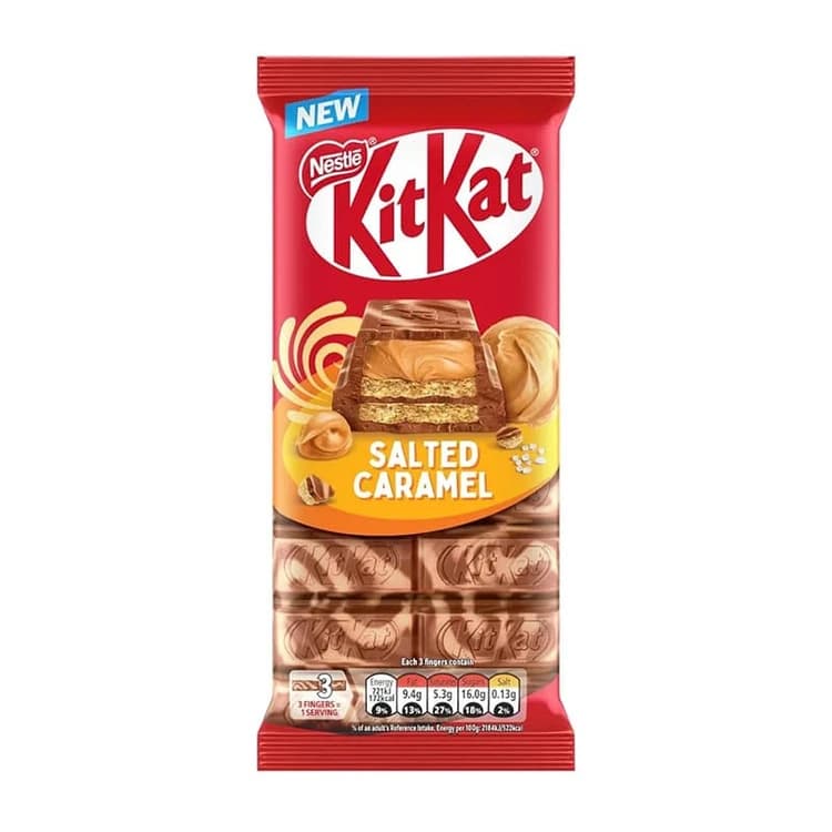 شکلات تخته ای کیت کت نستله Nestle kitkat مدل کارامل نمکی Salted Caramel — تصویر ۲