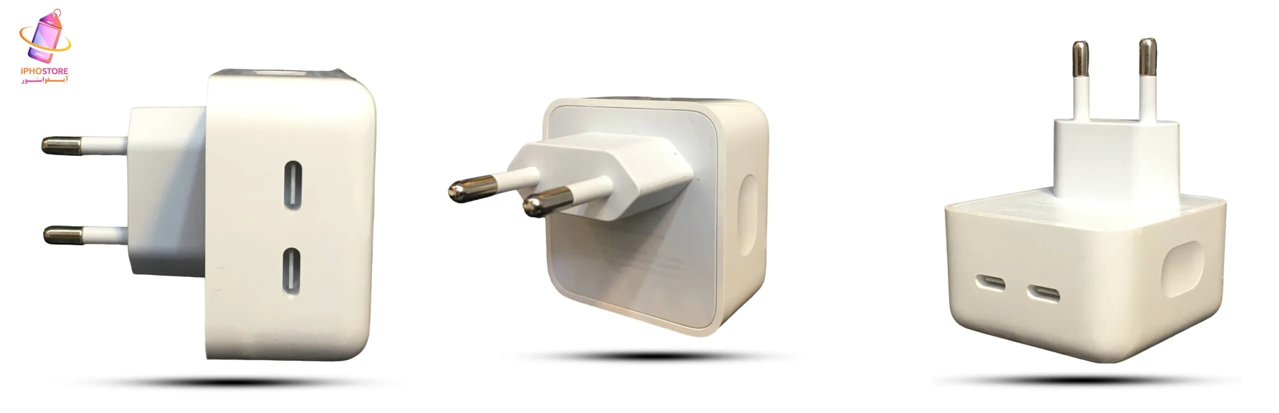 آداپتور شارژ آیفون 35 وات اپل | دو پورت USB-C | اصل — تصویر ۷