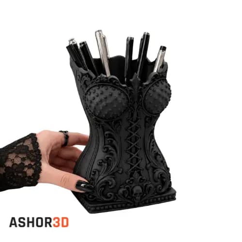 نگهدارنده براش آرایشی طرح Goth Corset — تصویر ۴
