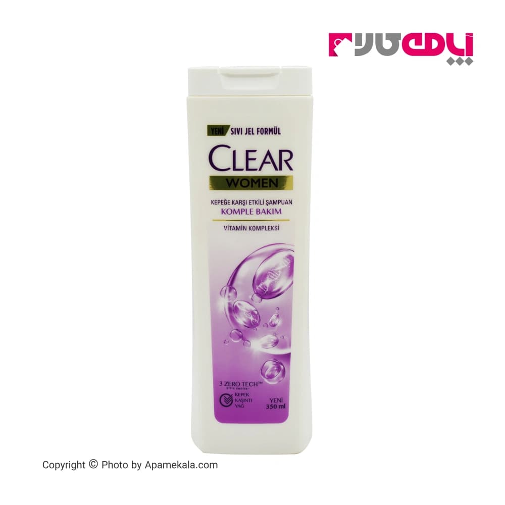 شامپو کلیر زنانه CLEAR WOMEN ویتامینه و ضدشوره مدل KOMPLE BAKIM حجم 350 میل — تصویر ۲
