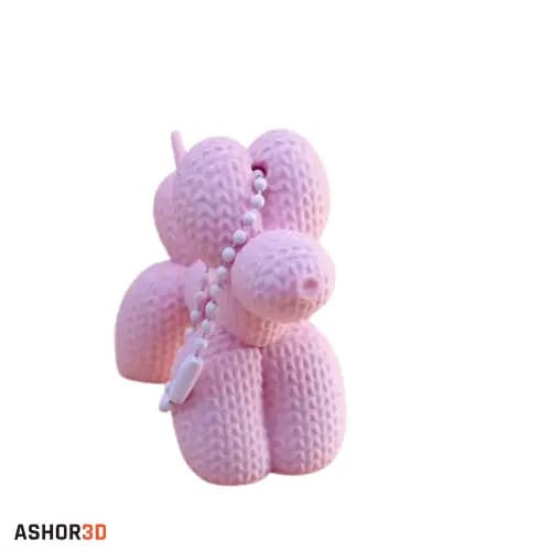 جاکلیدی طرح Textured Knit Balloon Dog Charm — تصویر ۶
