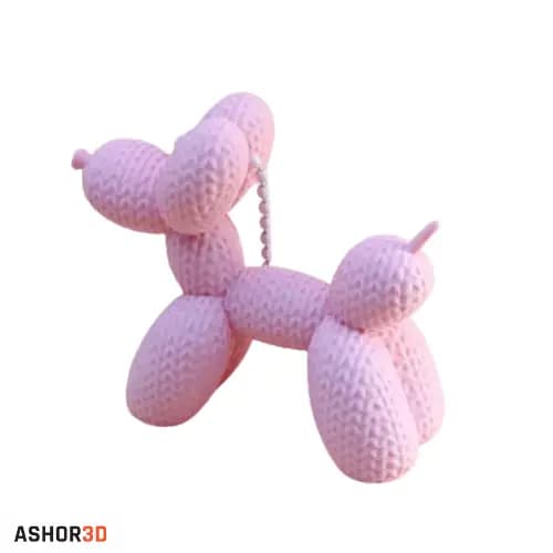 جاکلیدی طرح Textured Knit Balloon Dog Charm — تصویر ۲