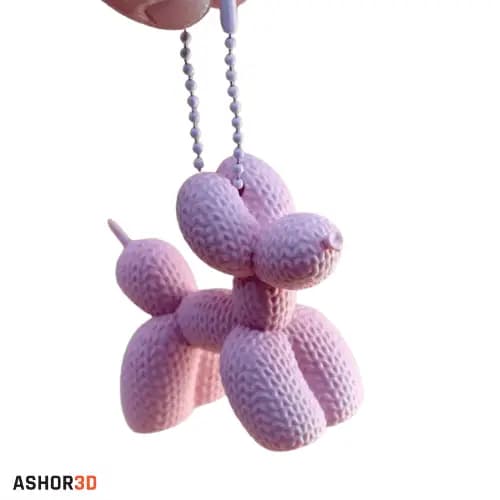 جاکلیدی طرح Textured Knit Balloon Dog Charm
