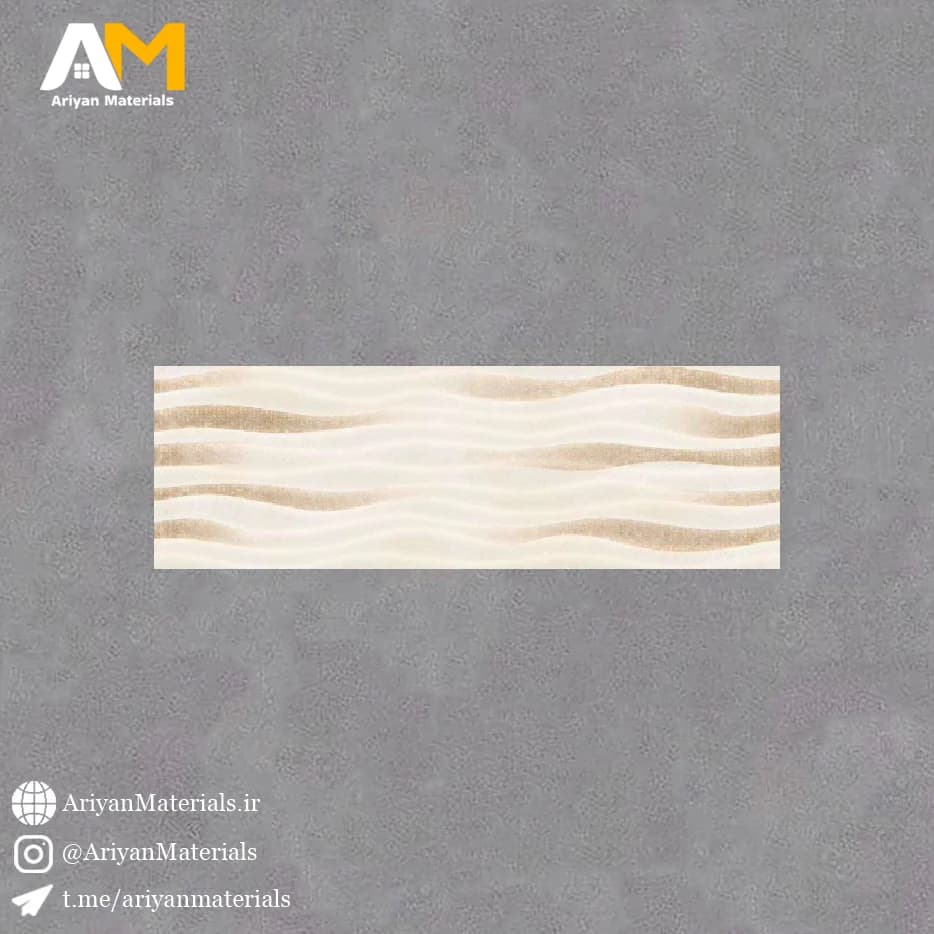 سرامیک دیواری طرح سمنت کرم 90×30
