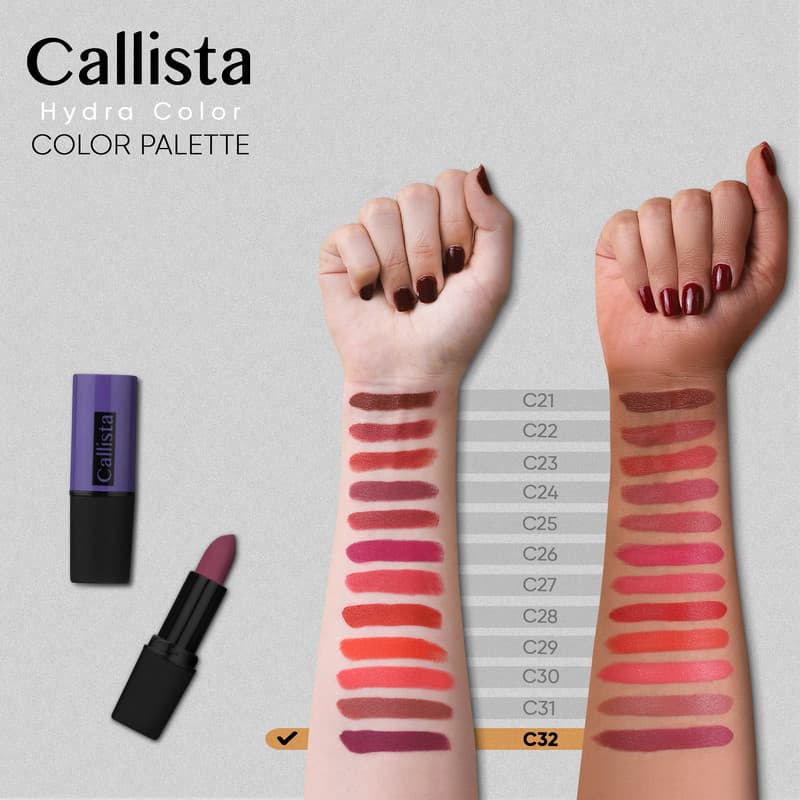 رژ لب جامد کالیستا سری Hydra Color شماره C32 — تصویر ۵