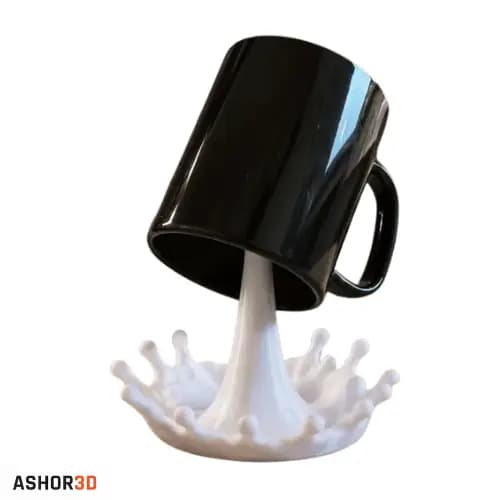 استند ماگ طرح پاشش شیر Milk Splash | آشور ۳دی