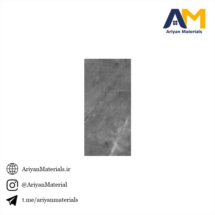 سرامیک دیواری طرح لارا مشکی طوسی 120×60 — تصویر ۲