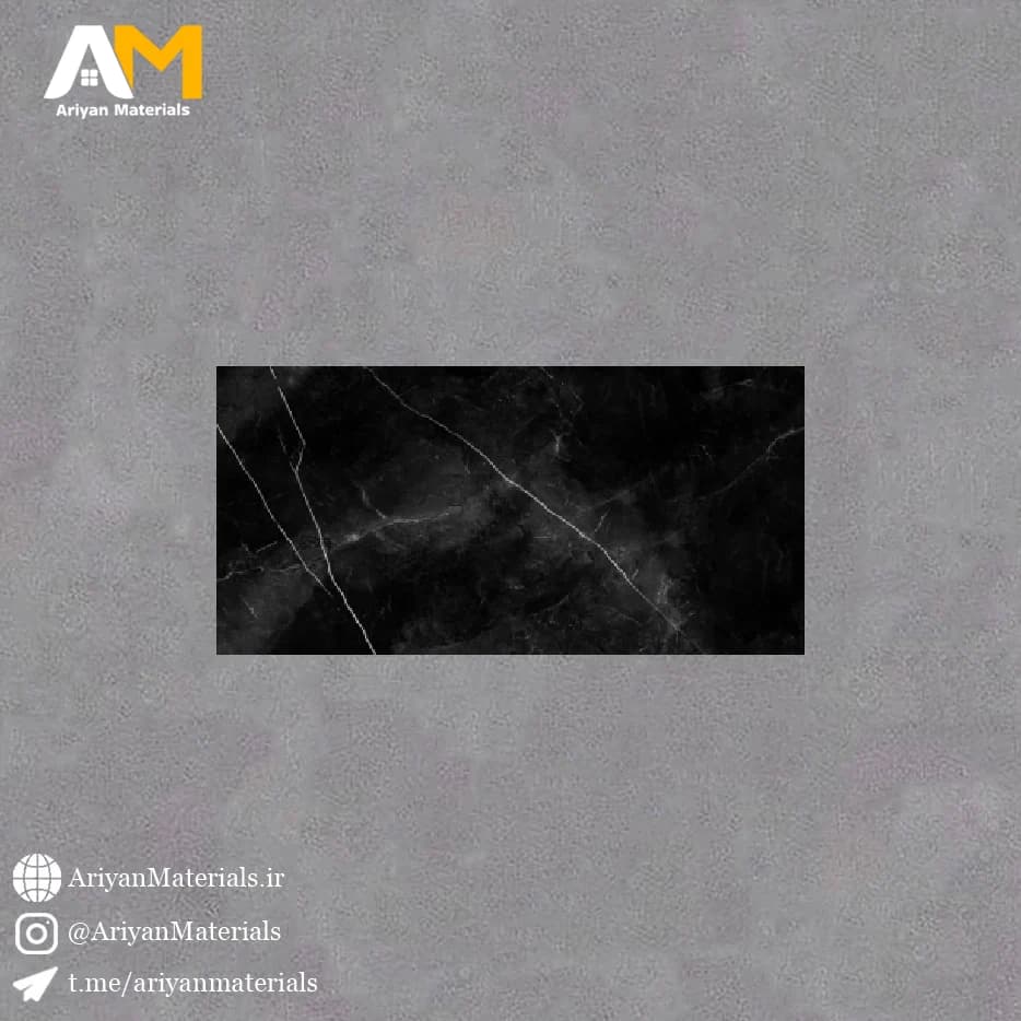 سرامیک دیواری طرح فلور مشکی 120×60 — تصویر ۲