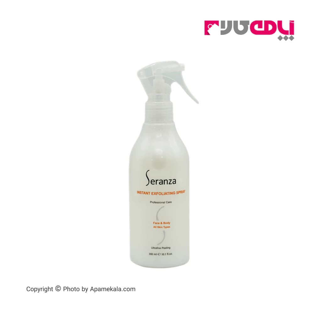 اسپری لایه بردار صورت و بدن سرانزا seranza مدل exfoliating حجم 300 میلی لیتر — تصویر ۲