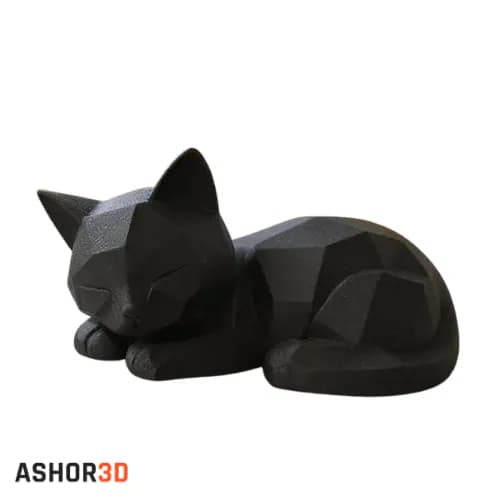 دکوری طرح گربه Cute Sleeping Low Poly Kitten — تصویر ۳