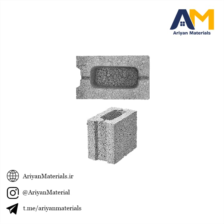 بلوک دیواری توخالی ته پر (نیمه) لیکا