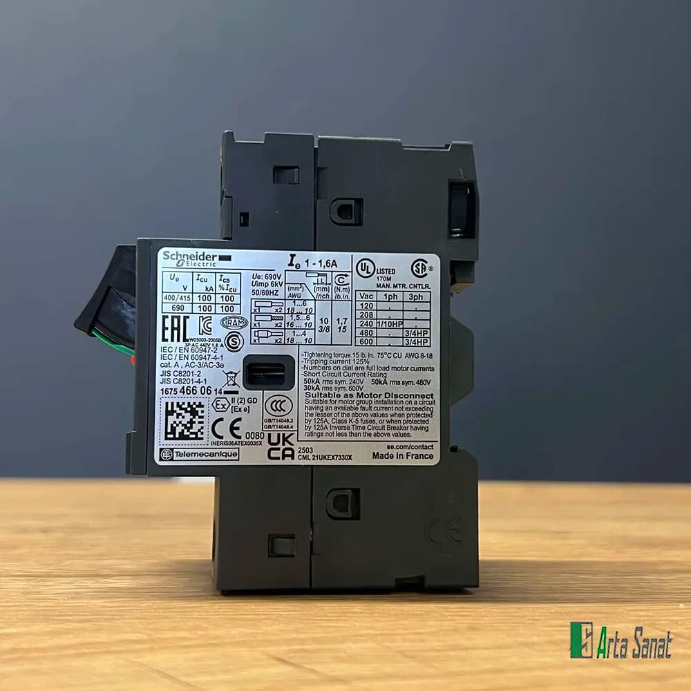 کلید حرارتی 1.6 تا 2.5 آمپر اشنایدر GV2ME07 — تصویر ۶