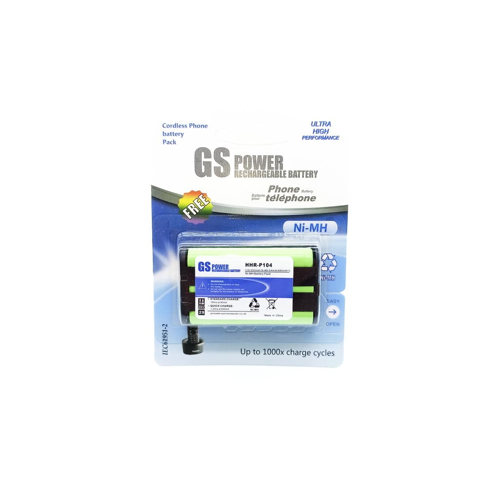 باتری شارژی تلفن (P104) ۳.۶ ولت ۸۳۰ میلی آمپر GS POWER — تصویر ۲