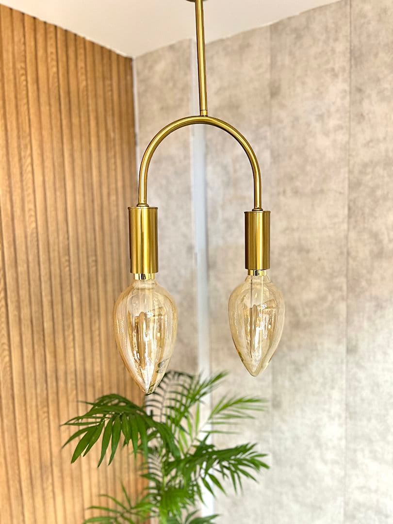 آویز مدرن لامپ ادیسونی دوشعله مدل زیتون — تصویر ۱۰