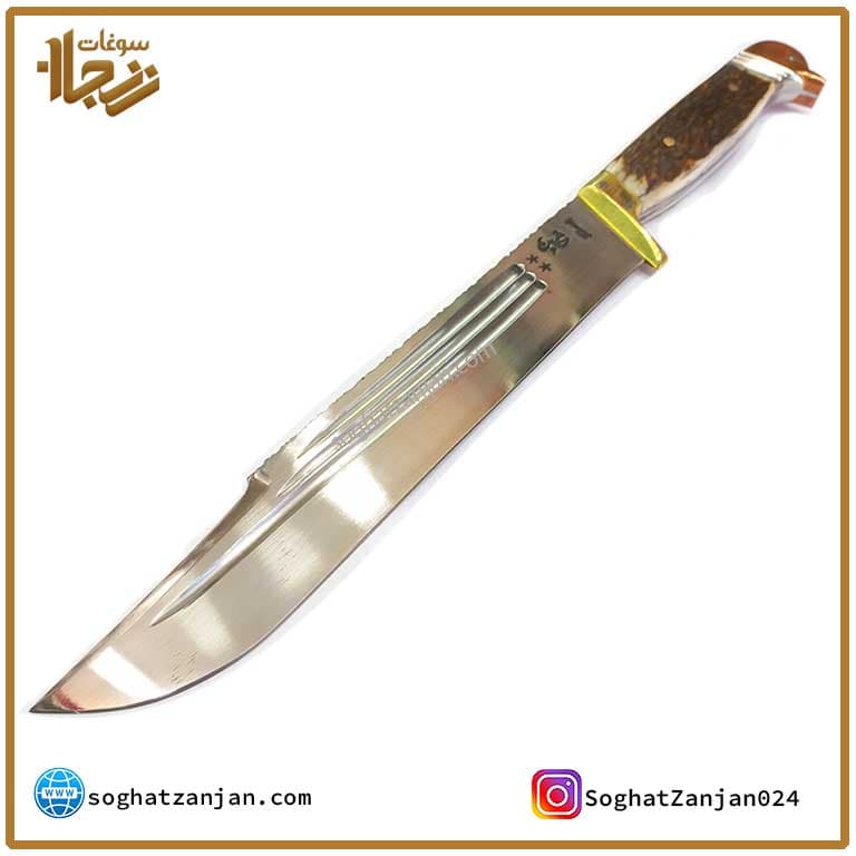 کارد شکاری دسته شاخ تولیدی زنجان — تصویر ۵