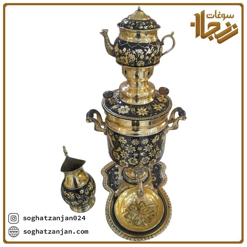 سرویس سماور مسی الماس تراش در زنجان — تصویر ۴