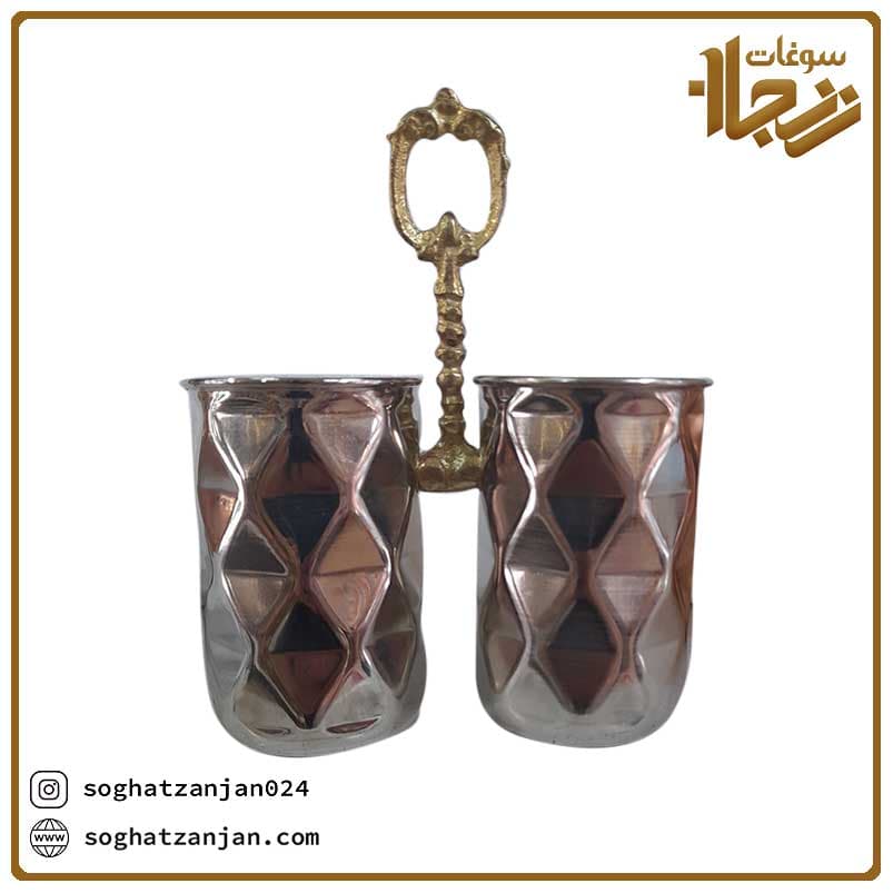 جا قاشقی مسی سه بعدی دسته برنجی — تصویر ۵