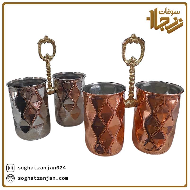 جا قاشقی مسی سه بعدی دسته برنجی — تصویر ۴