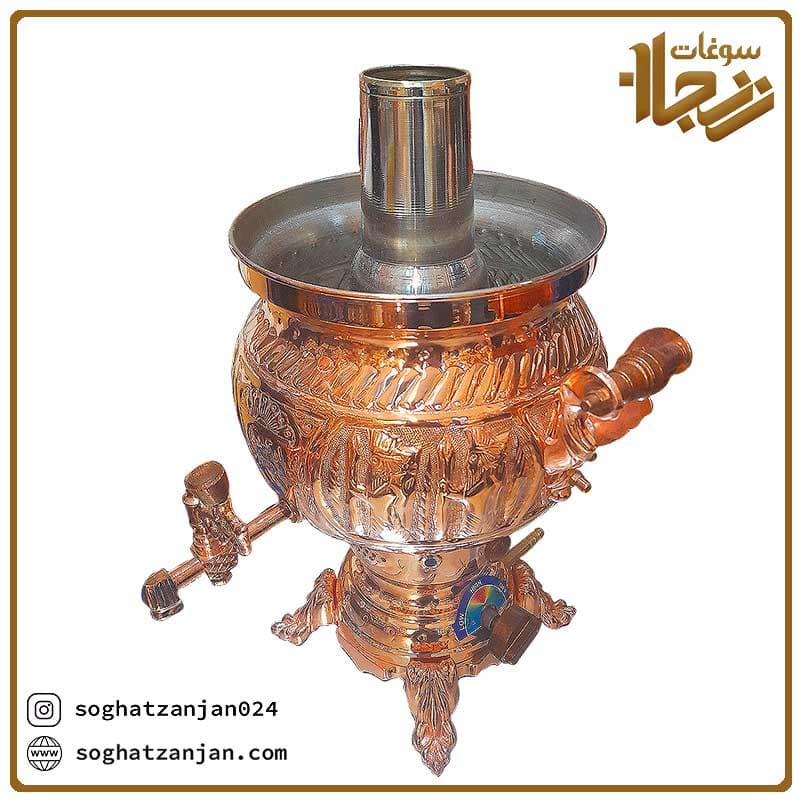 سماور مسی گازی 6 لیتری درجه یک — تصویر ۲